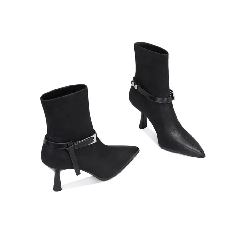 JESSICA SOPHIA Slim Boots Ankle Boots 6cm Women's-1
