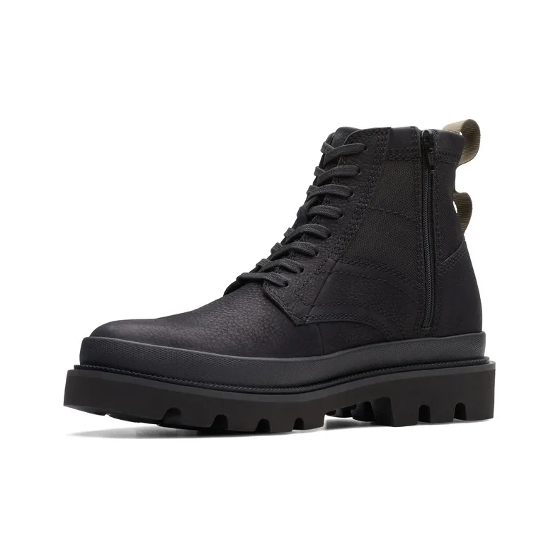 Clarks Short Mid Calf Martin Boot Men's Black-1