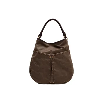 ZARA Cotton Tote Bag Shopping Bag Handbag Shoulder Bag Large Size Women's Brown