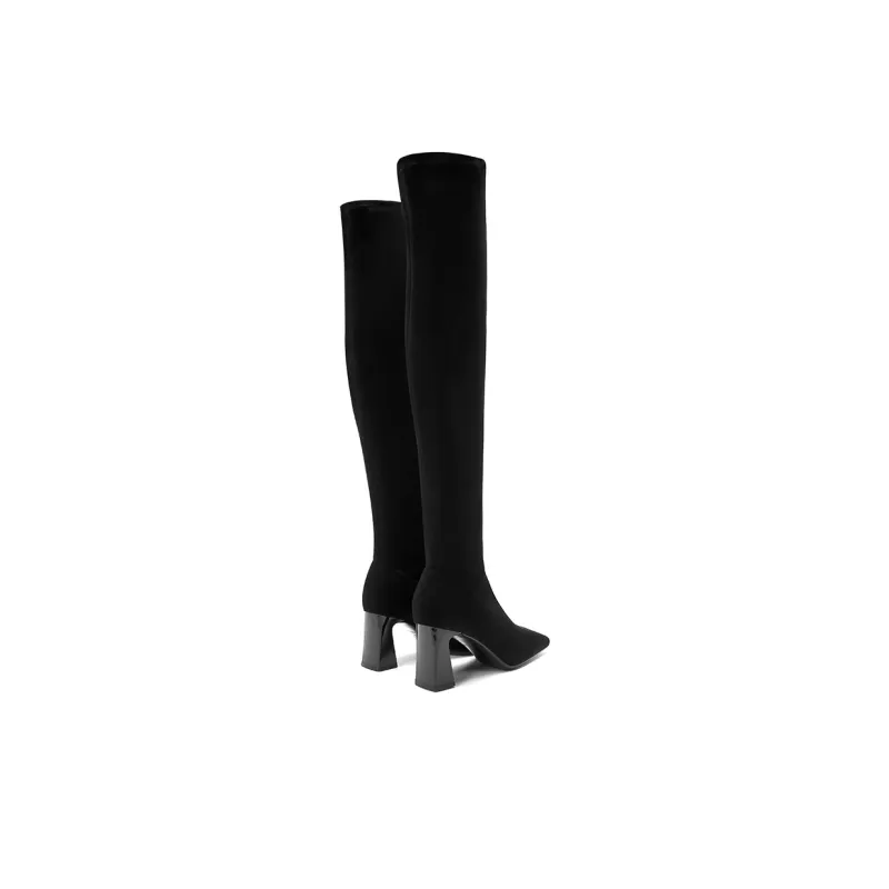 HARSON Over Painted Boots 7cm Women's Black-8