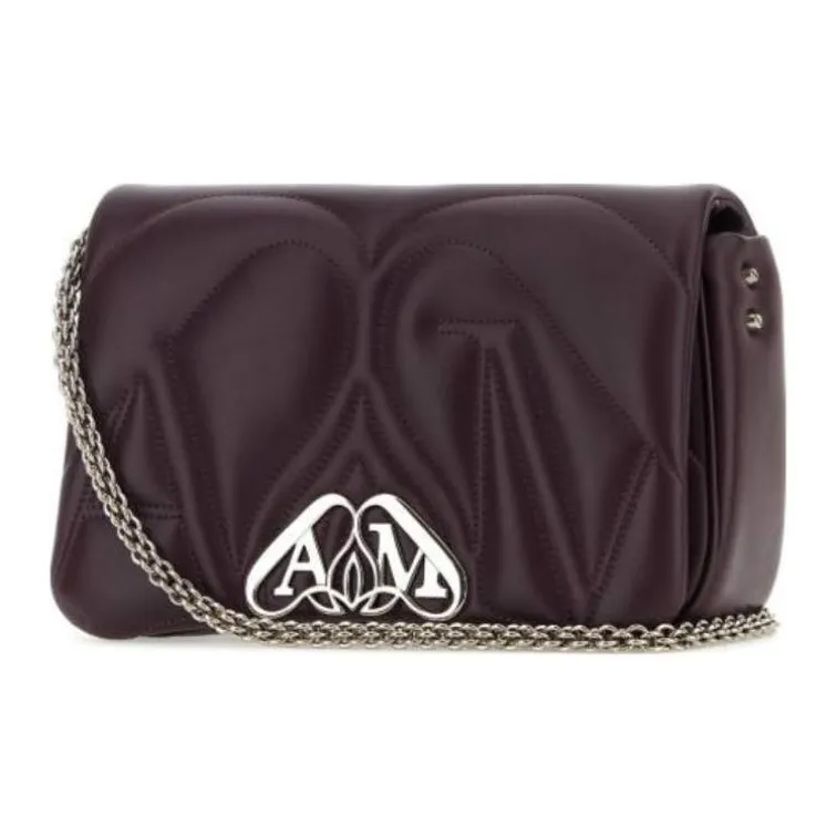 Alexander McQueen Lambskin Crossbody Bag Shoulder Bag Small Size Women's Purple-1