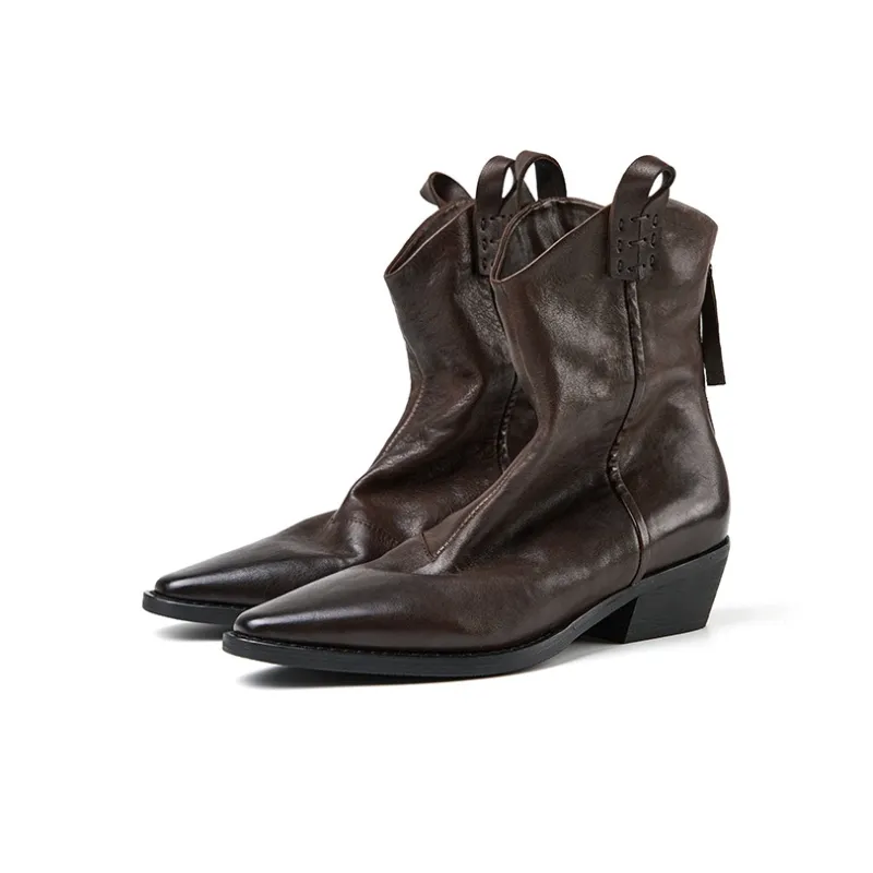 Marie Claire Ankle Boots 4.7cm Women's Lava Nama Chocolate Brown-1