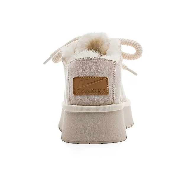 Warrior Warm Wear Resistant Slip Resistant Short Snow Boots Women's Beige-3