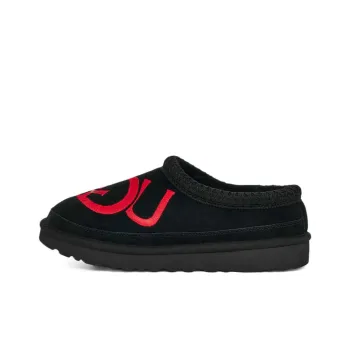 UGG Tasman Logo Slipper Black / Samba Red