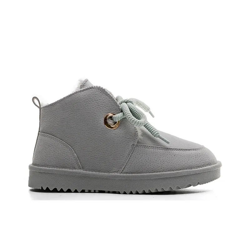 Warrior Warm Wear Resistant Slip Resistant Short Snow Boots Women's Gray-1