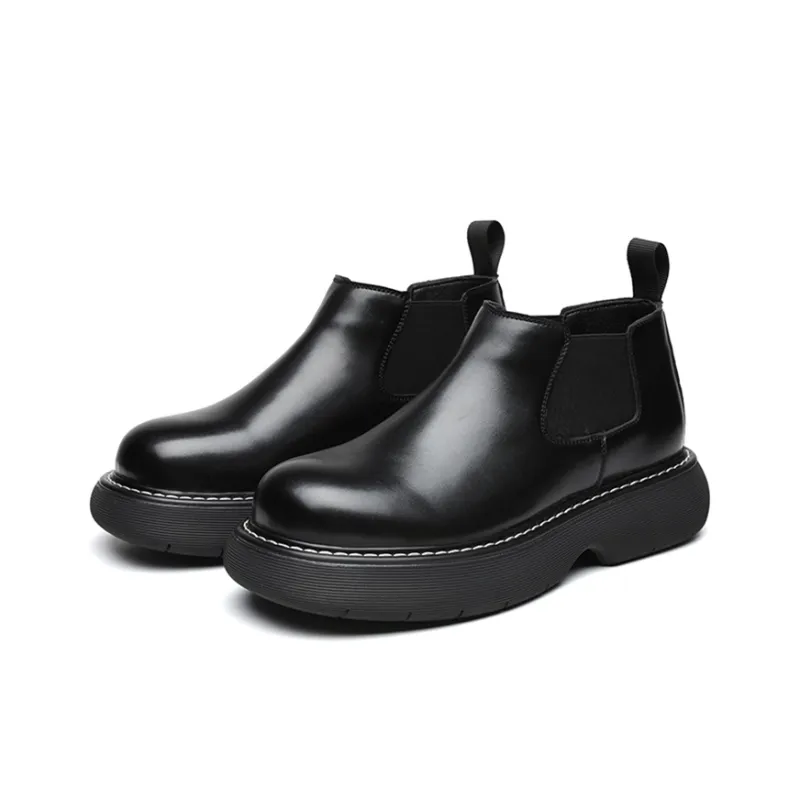 GZZ Ankle Length Chelsea Boots Men's Black-2