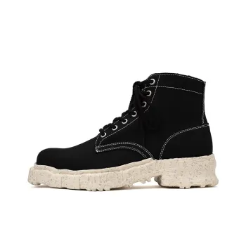 MIHARA YASUHIRO Vintage Like Sole Ankle Boots Unisex Black White