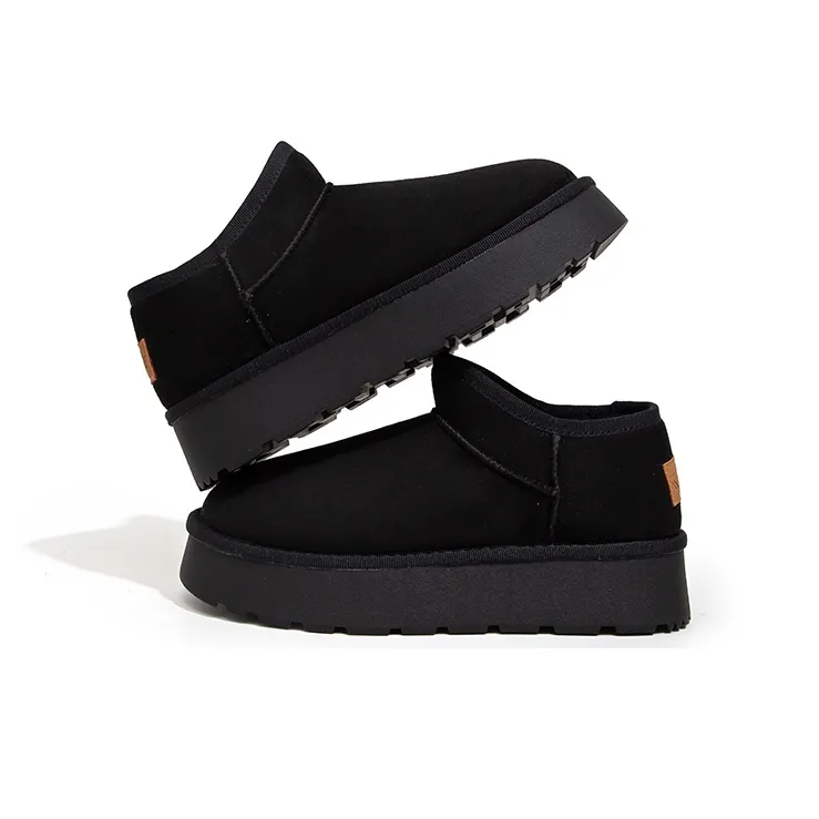 Feiyue Abrasion Resistant Slip Resistant Short Snow Boots Women's Black-4