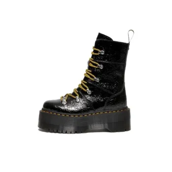 Dr.Martens Ghilana Max Distressed Patent Leather Platform Boots 'Black' Women's