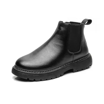 Bull Charm Short Chelsea Boots Men's Black