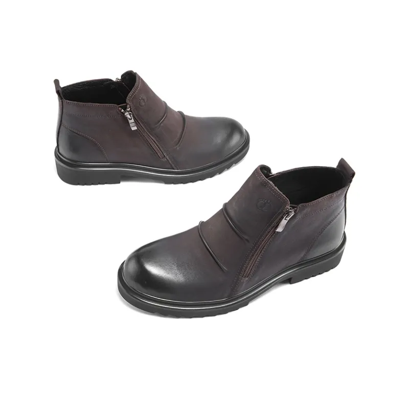 HANG TEN Ankle Boots Men Sub Chan Black/Cambridge Brown-9