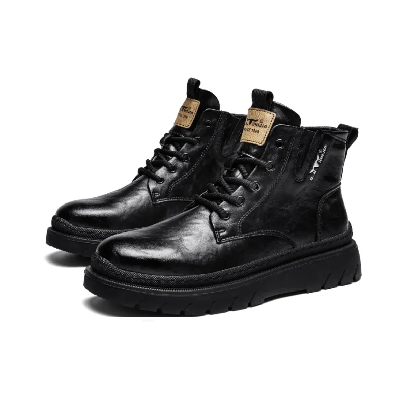 G.N.SHIJIA Ankle Boots Men Black/Brown-2