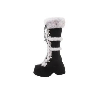 RAPHAEL SONA Warm Knee High Snow Boots Women's Black