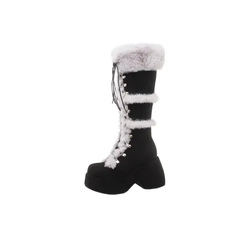 RAPHAEL SONA Warm Knee High Snow Boots Women's Black