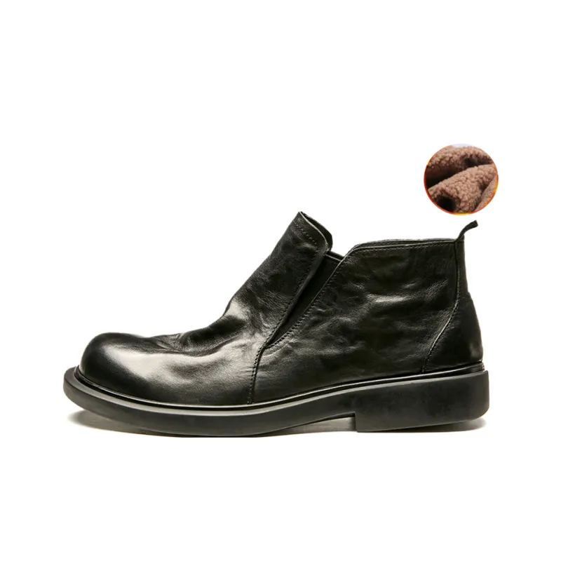 Brounvanm Ankle Boots Men Black/Chocolate/Coffee/Gray-6