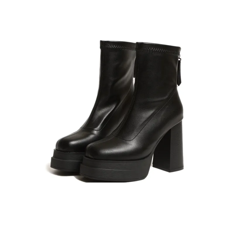 NUNZ Ankle Boots Women's Black Glossy/Black Matte/White-11