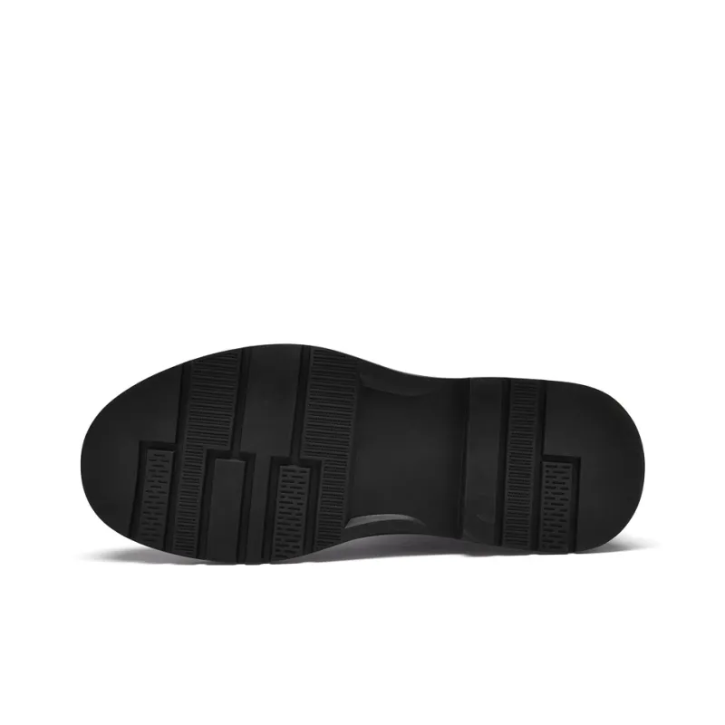 Wen Nai Short Martin Boot Low Heel Men's Black-4