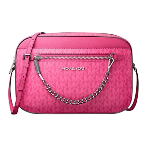 MICHAEL KORS Coated Canvas Crossbody Bag Large Size Women's Dragon Fruit Red