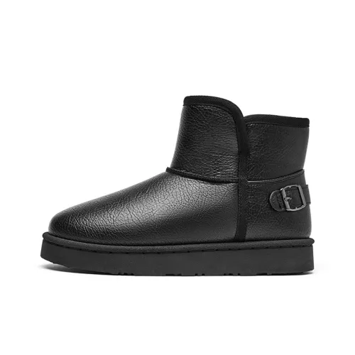 Warrior Warm And Wear Resistant Short Snow Boots Men's Black