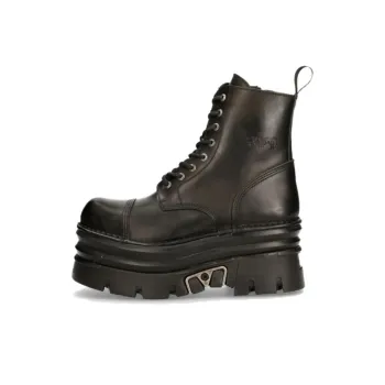 NEW ROCK Ankle Boots 9cm Unisex Black