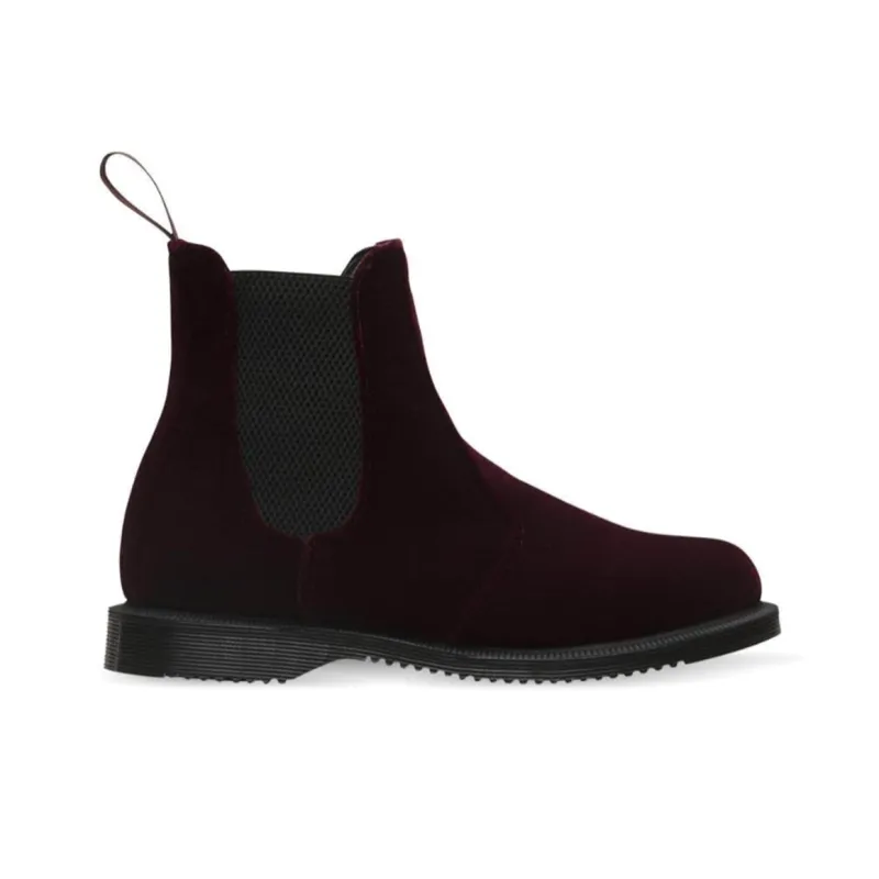 Dr.Martens Flora Velvet 'Cherry Red' Women's-1
