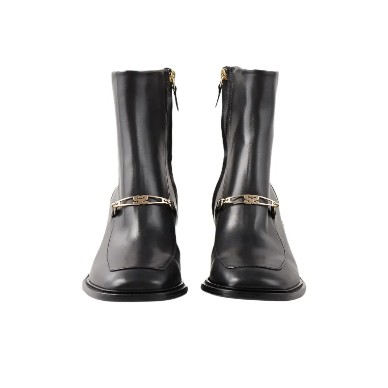 Sandro 60mm Buckle detailing Leather Boots Women's-3