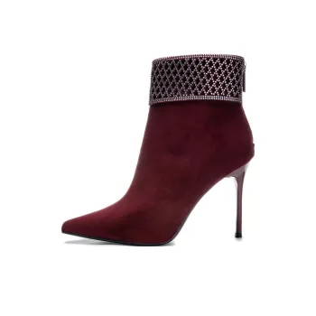 POOQ Ankle Boots Women's Burgundy/Black
