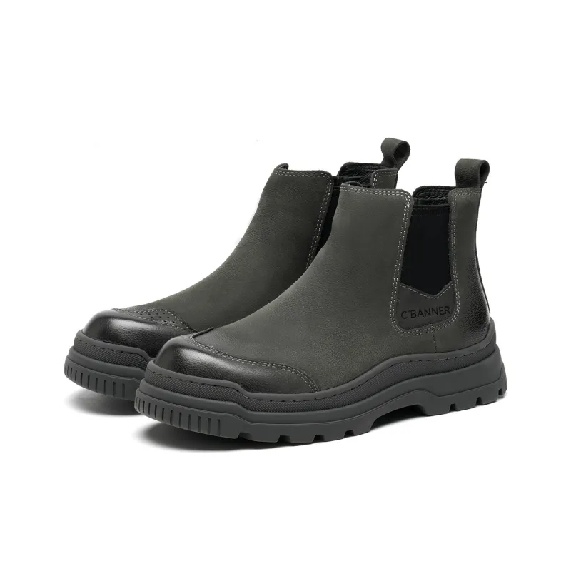 C°BANNER Ankle Length Chelsea Boots Men's Gray-1