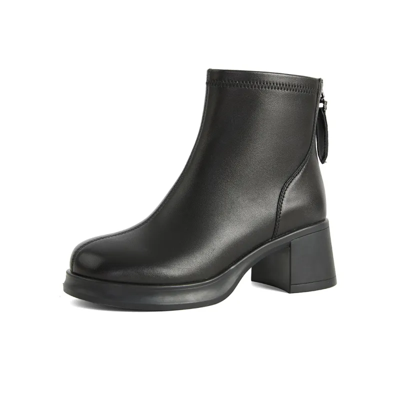 PT'SON Ankle Boots 6cm Women's Black-4