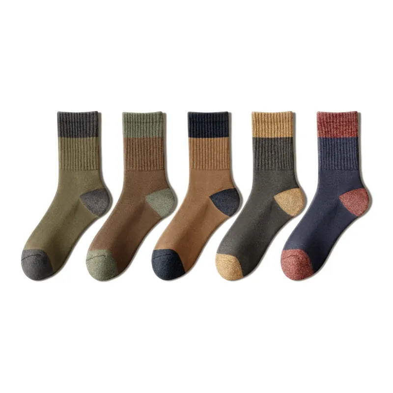 YINSHILIANGPIN Mid Calf Socks Men's 5 Pack-12