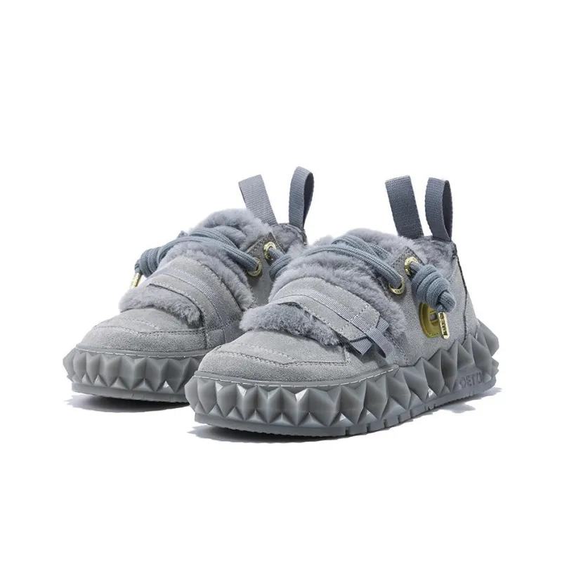 OETZI Ice Mountain Series 10 Ice Man Oz Warm Height Increasing Slip Resistant Ankle Length Snow Boots Unisex Gray-1