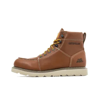 CAT Tradesman Warm Wear Resistant Slip Resistant Knee High Outdoor Boots Men's Brown