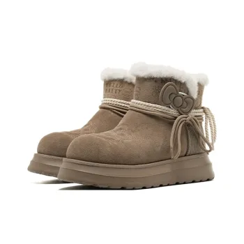 Sanrio x OLD ORDER Warm Water Resistant Height Increasing Crew Fashion Snow Boots Women's Gray