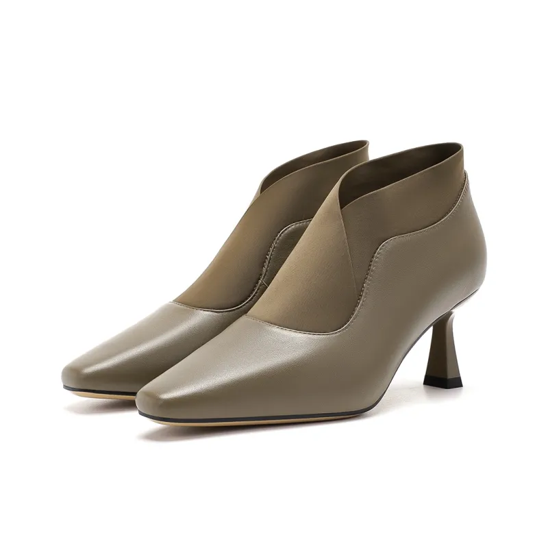 HARSON Ankle Boots Women's Khaki Green/Black-15