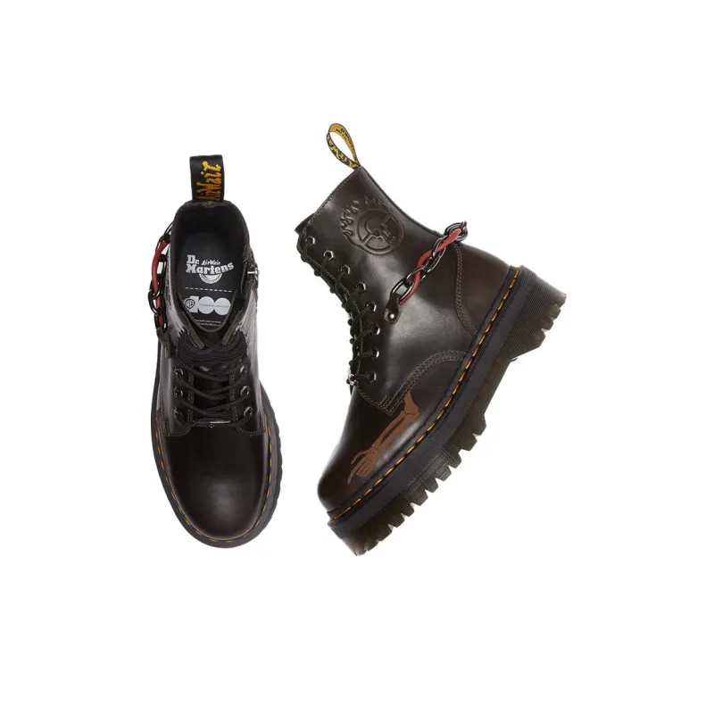 WARNER BROS. x Dr.Martens Jadonseries WB100 Short Martin Boot 5cm Unisex Dark Taupe-4