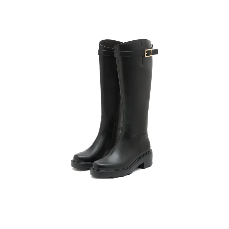 Staccato Knee high Boots 5.5cm Women's Black-3