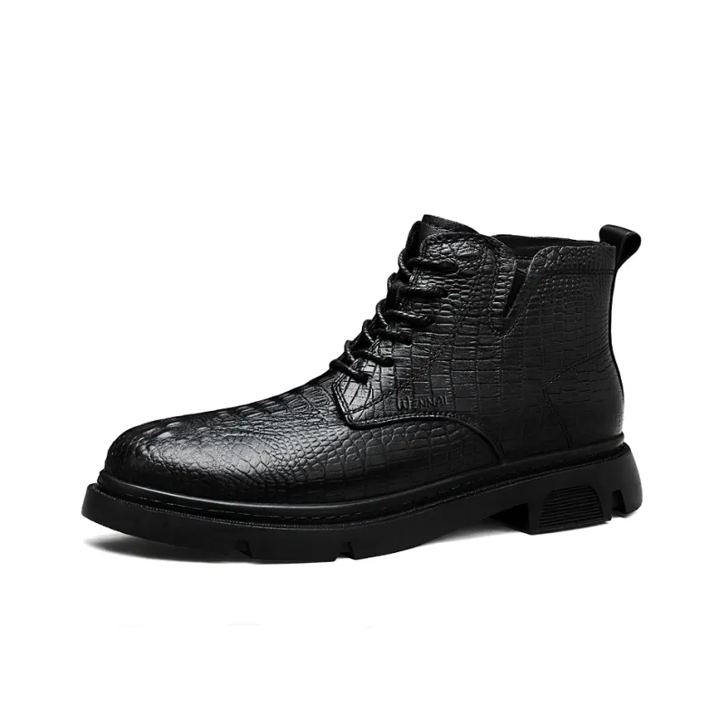 Wen Nai Short Martin Boot Men's Black-1