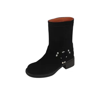 Echo&yolo Ankle Boots Women's Black/Apricot
