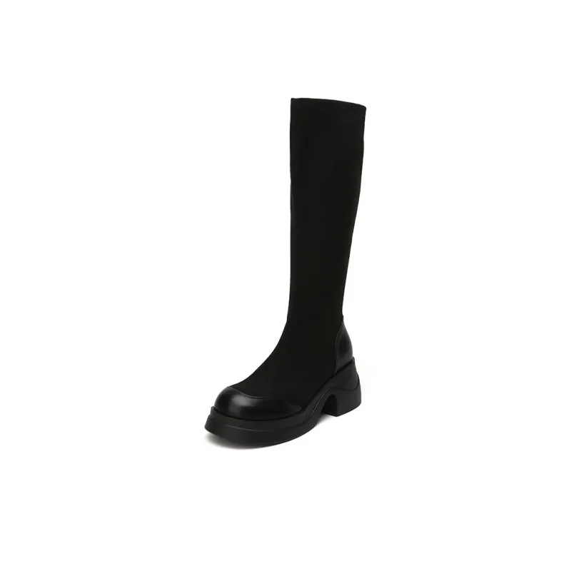 Jin Baichuan Knee high Boots 7.5cm Women's-1