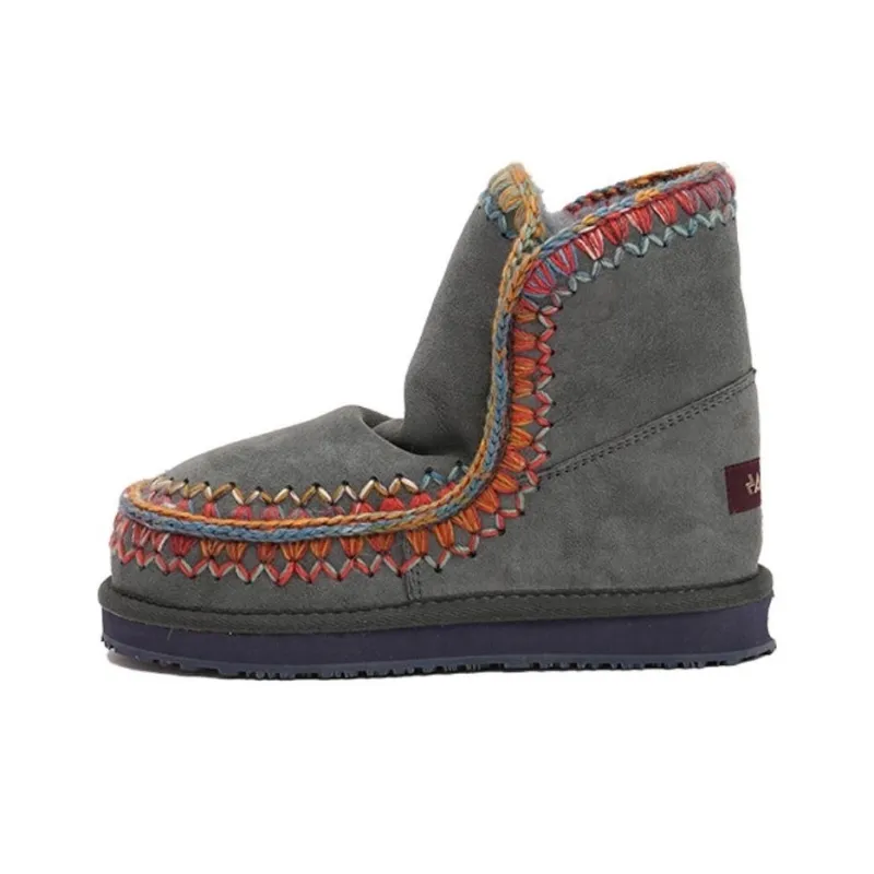 K.D.KENAZ Warm Wear Resistant And Slip Resistant Coverage Snow Boots Women's Gray-0