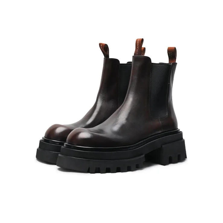 Viplander Crew Chelsea Boots 8CM Men's Coffee-1