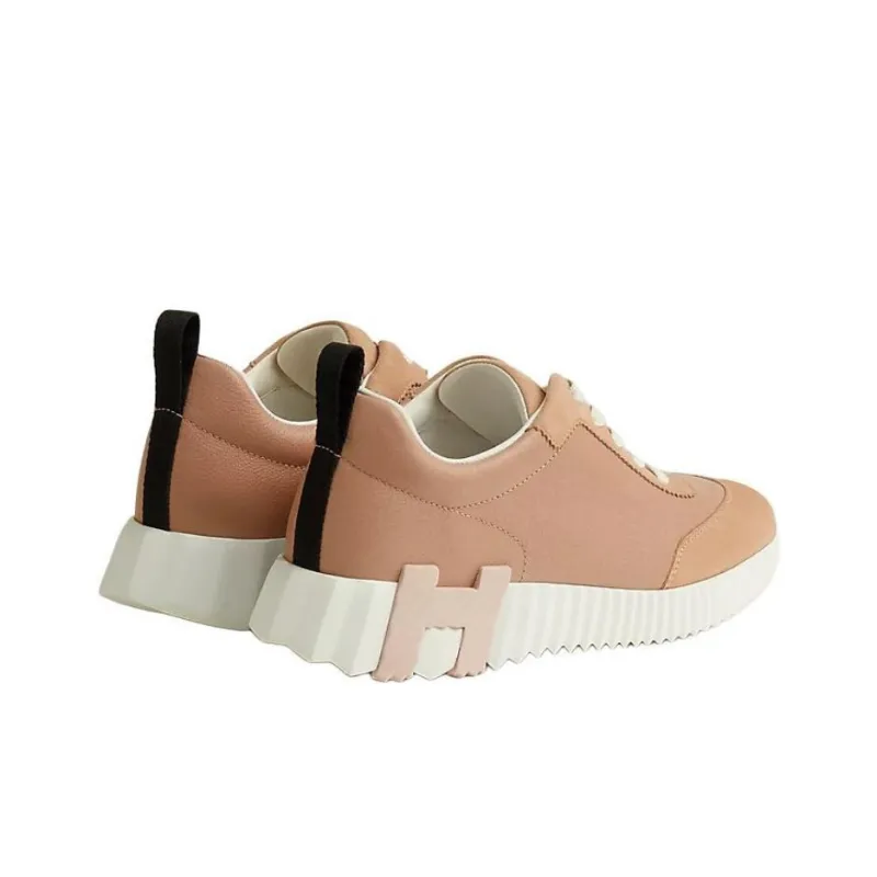 HERMES Bouncing Low Top Casual Shoes Women's Pink-1