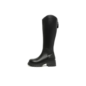 DUSTO Knee high Boots Women's Black/Beige/Coffee
