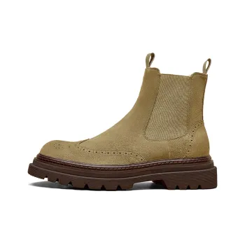Beau Today Short Chelsea Boots 5.5cm Men's Khaki