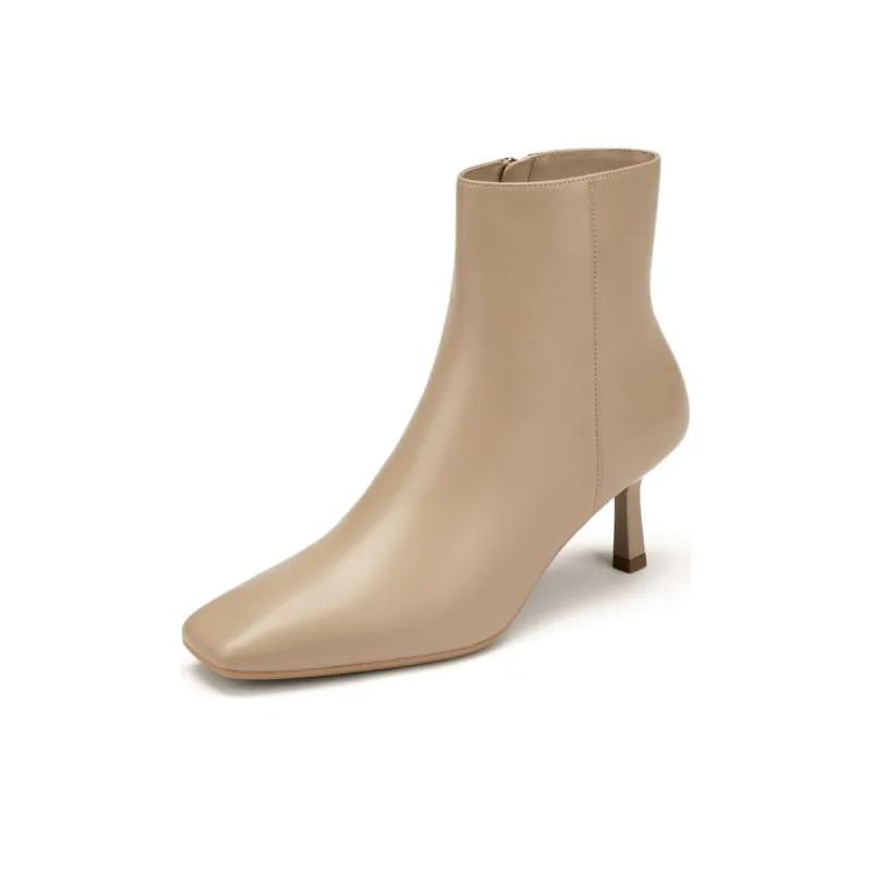 73Hours Soft-Focus Milk Coffee Ankle Boots 7cm Women's Khaki-1