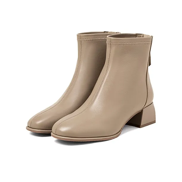 COMELY Ankle Boots Women's Ecru, Milk Tea, Black-11