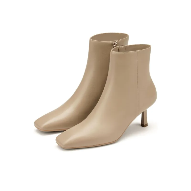 73Hours Soft-Focus Milk Coffee Ankle Boots 7cm Women's Khaki-2