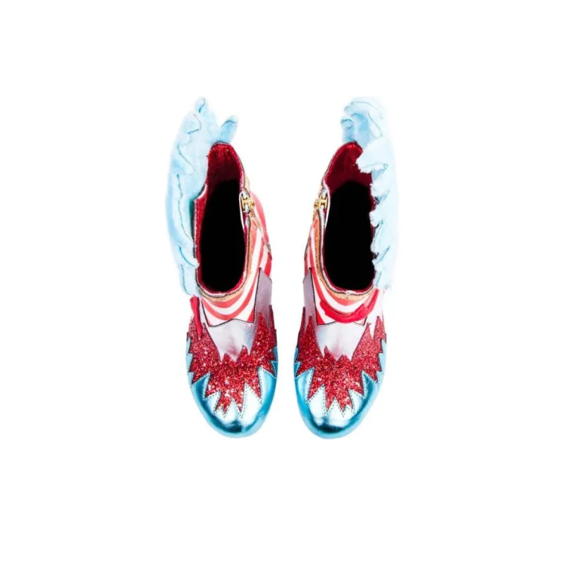 Dr Seuss x IRREGULAR CHOICE Up Up Up With A Fish Ankle Boots 6.7cm Women's Red White Blue-4