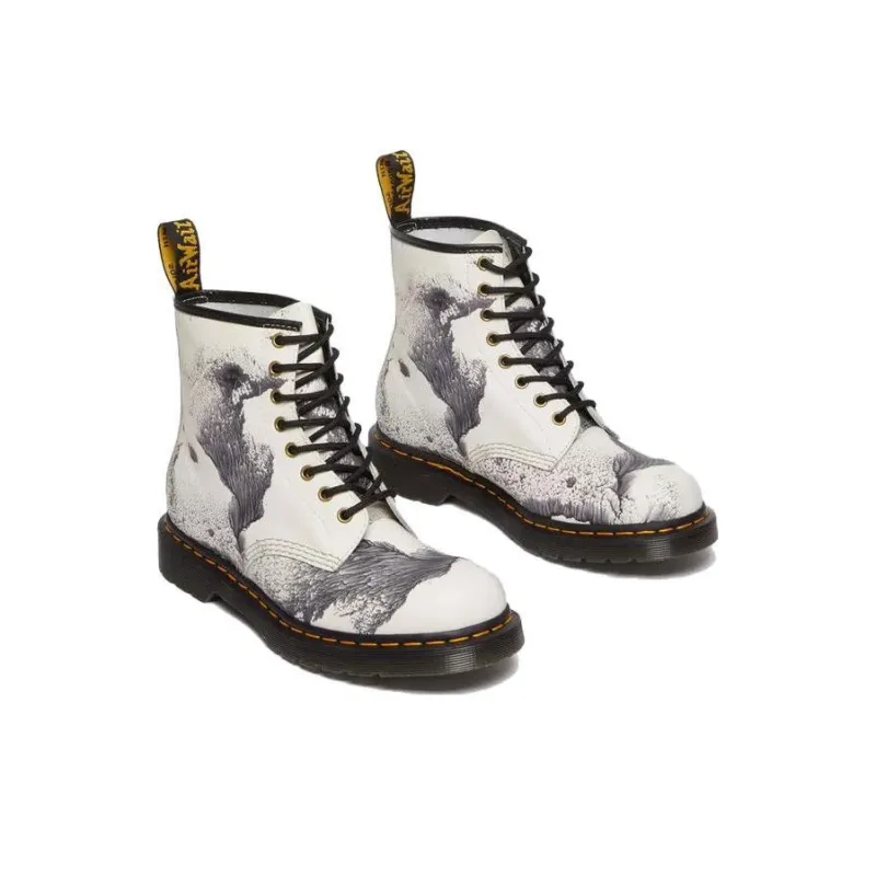 Dr.Martens 1460 X Tate Decalcomania Backhand Leather Lace Up Boots 'Multicolor Black White'-3