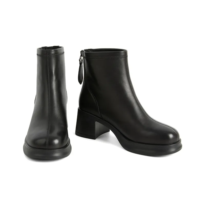 PT'SON Ankle Boots 6cm Women's Black-9